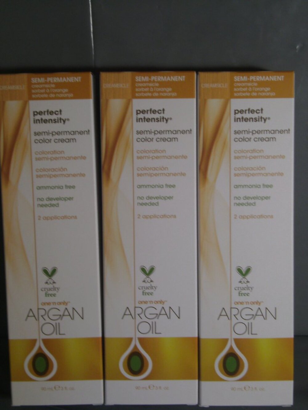 NEW 3 bottles One 'n Only Argan oil semi permanent color creamsicle